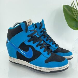 Nike Dunk Sky High Essential Black Blue Lacquer Sneaker Women's Size 8.5